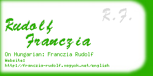 rudolf franczia business card